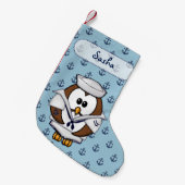 zeeoend uil kleine kerstsok (Voorkant (Hangend))