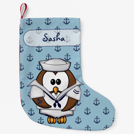 zeeoend uil kleine kerstsok (Voorkant)