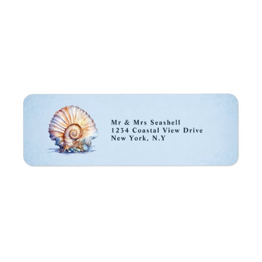 Zeeoever-huwelijk retouradresstickers etiket (Voorkant)