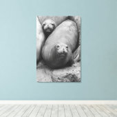 zeeolifanten canvas afdruk (Insitu (Houten vloer))