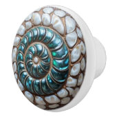 Zeeoor en Parel Nautilus Schelp Keramische Knop (Rechts)