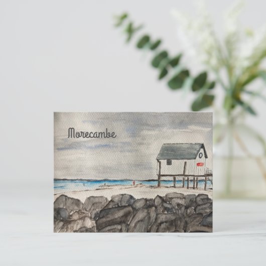 Zeeoord Morecambe Beach Hut Lancashire Briefkaart (Staand voorkant)