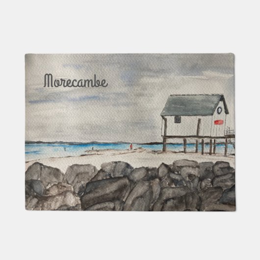Zeeoord Morecambe Beach Hut Lancashire Deurmat (Voorkant)