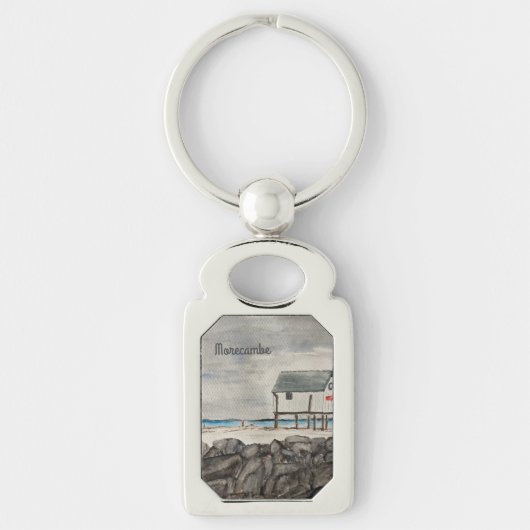 Zeeoord Morecambe Beach Hut Lancashire Sleutelhanger (Voorkant)