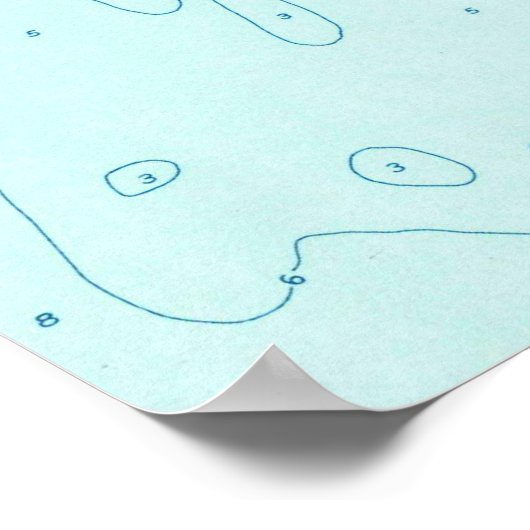  zeeoppervlak hoogte NJ-kaart (1953) Poster (Hoek)