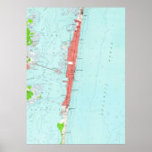  zeeoppervlak hoogte NJ-kaart (1953) Poster (Voorkant)