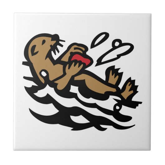 Zeeotter decoratieve tegels tegeltje (Voorkant)