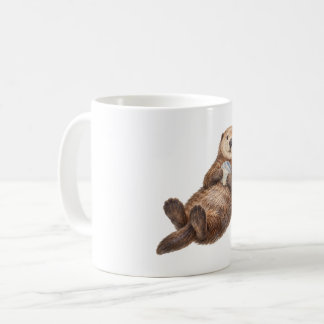 Zeeotter met een schelp koffiemok