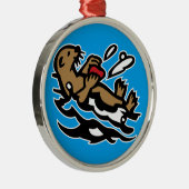 Zeeotter Metalen Ornament (Rechts)