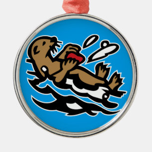Zeeotter Metalen Ornament