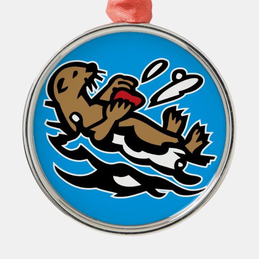 Zeeotter Metalen Ornament (Voorkant)