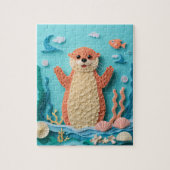 Zeeotter Papier Kunst Spetters Legpuzzel (Verticaal)