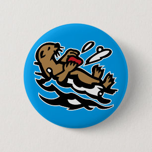 Zeeotter Ronde Button 5,7 Cm