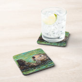 Zeeotter Schilderij Bier Onderzetter (Rechterzijde)