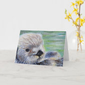 Zeeotter Schilderij Kaart (Gele Bloem)