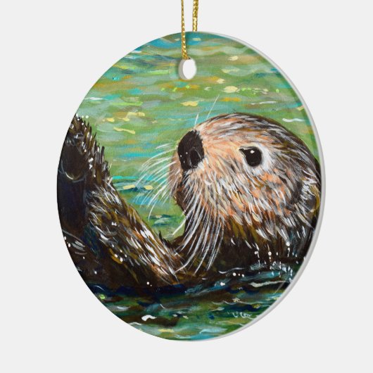 Zeeotter Schilderij Keramisch Ornament (Links)