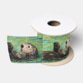 Zeeotter Schilderij Satijnen Lint (Spoel)