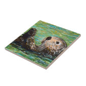 Zeeotter Schilderij Tegeltje (Zijkant)