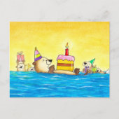 Zeeotter Verjaardag Briefkaart (Voorkant)