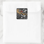 Zeeotter Vierkante Sticker (Tas)
