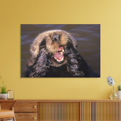 Zeeotters, Enhydra lutris 6 Canvas Afdruk (Insitu (Woonkamer))