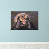 Zeeotters, Enhydra lutris 6 Canvas Afdruk (Insitu (Houten vloer))