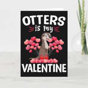 Zeeotters Is Mijn Valentijn Gelukkige Valentijnsda Kaart