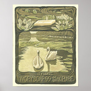 zeep AD met 2 swaanders Poster