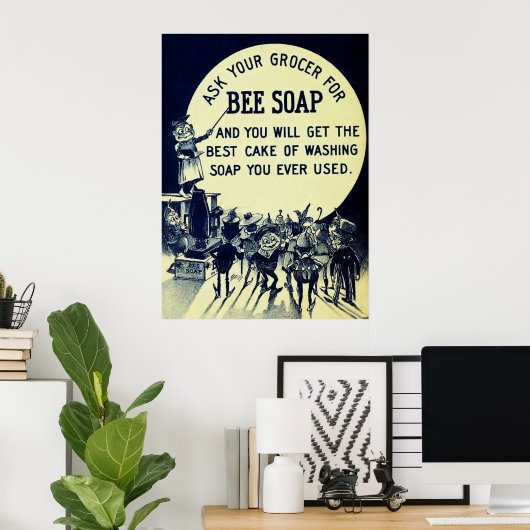 zeep Adverteren Poster (Thuiskantoor)