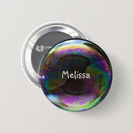 Zeep Bubble met naam Ronde Button 5,7 Cm (Voorkant /achterkant)