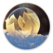 Zeep Bubble op sneeuw Keramische Knop (Voorkant)