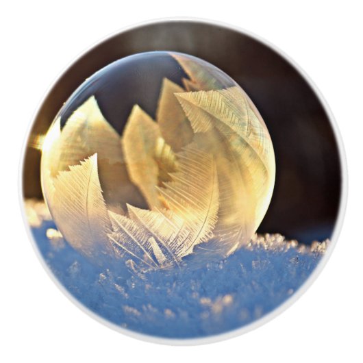 Zeep Bubble op sneeuw Keramische Knop (Voorkant)