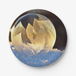 Zeep Bubble op sneeuw Papieren Bordje