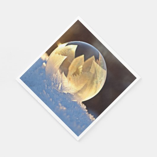 Zeep Bubble op sneeuw Servet (Hoek)