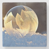 Zeep Bubble op sneeuw Stenen Onderzetter (Voorkant)