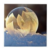 Zeep Bubble op sneeuw Tegeltje (Voorkant)