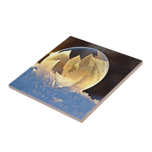 Zeep Bubble op sneeuw Tegeltje (Zijkant)