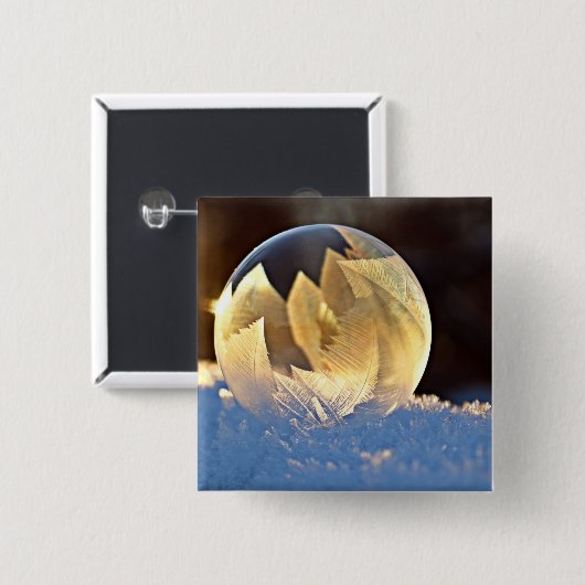 Zeep Bubble op sneeuw Vierkante Button 5,1 Cm (Voorkant /achterkant)