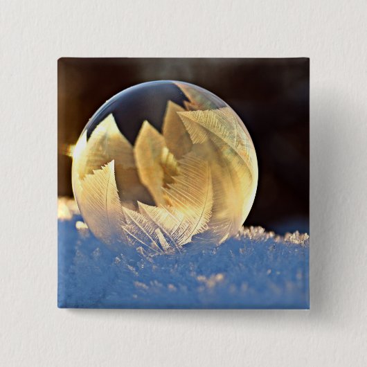 Zeep Bubble op sneeuw Vierkante Button 5,1 Cm (Voorkant)