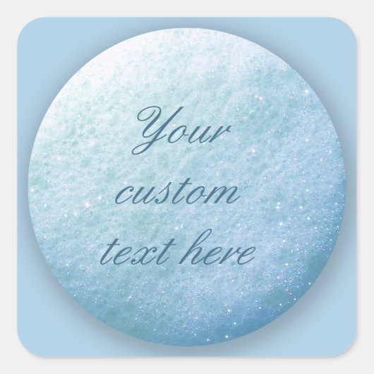 Zeep Bubbles Dot 1260C blauw Vierkante Sticker (Voorkant)