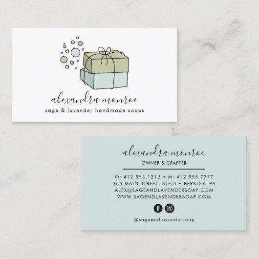 Zeep en bubbels | Zakzeepambachtsman Visitekaartje (Voorkant / Achterkant)