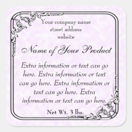  zeep en cosmetica Lichtroze opschrift Vierkante Sticker