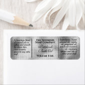 zeep en cosmetische producten, geweven zilverfoli etiket (Insitu)