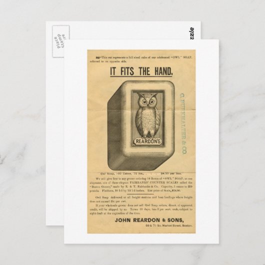 zeep en zeep - het past de hand aan briefkaart (Voorkant / Achterkant)