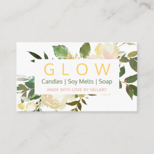 Zeep en zeep van zacht bloemkaars visitekaartje