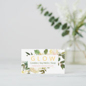 Zeep en zeep van zacht bloemkaars visitekaartje (Staand voorkant)