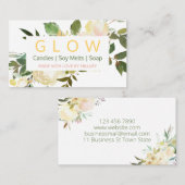 Zeep en zeep van zacht bloemkaars visitekaartje (Voorkant / Achterkant)