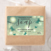Zeep-etiket met glittery Butterfly-script Etiket (Insitu)