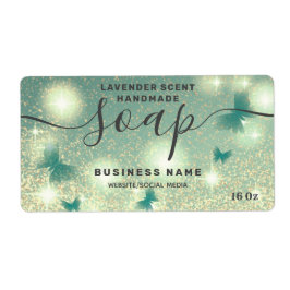 Zeep-etiket met glittery Butterfly-script Etiket