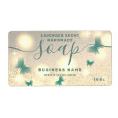 Zeep-etiket met glittery Butterfly-script Etiket (Voorkant)